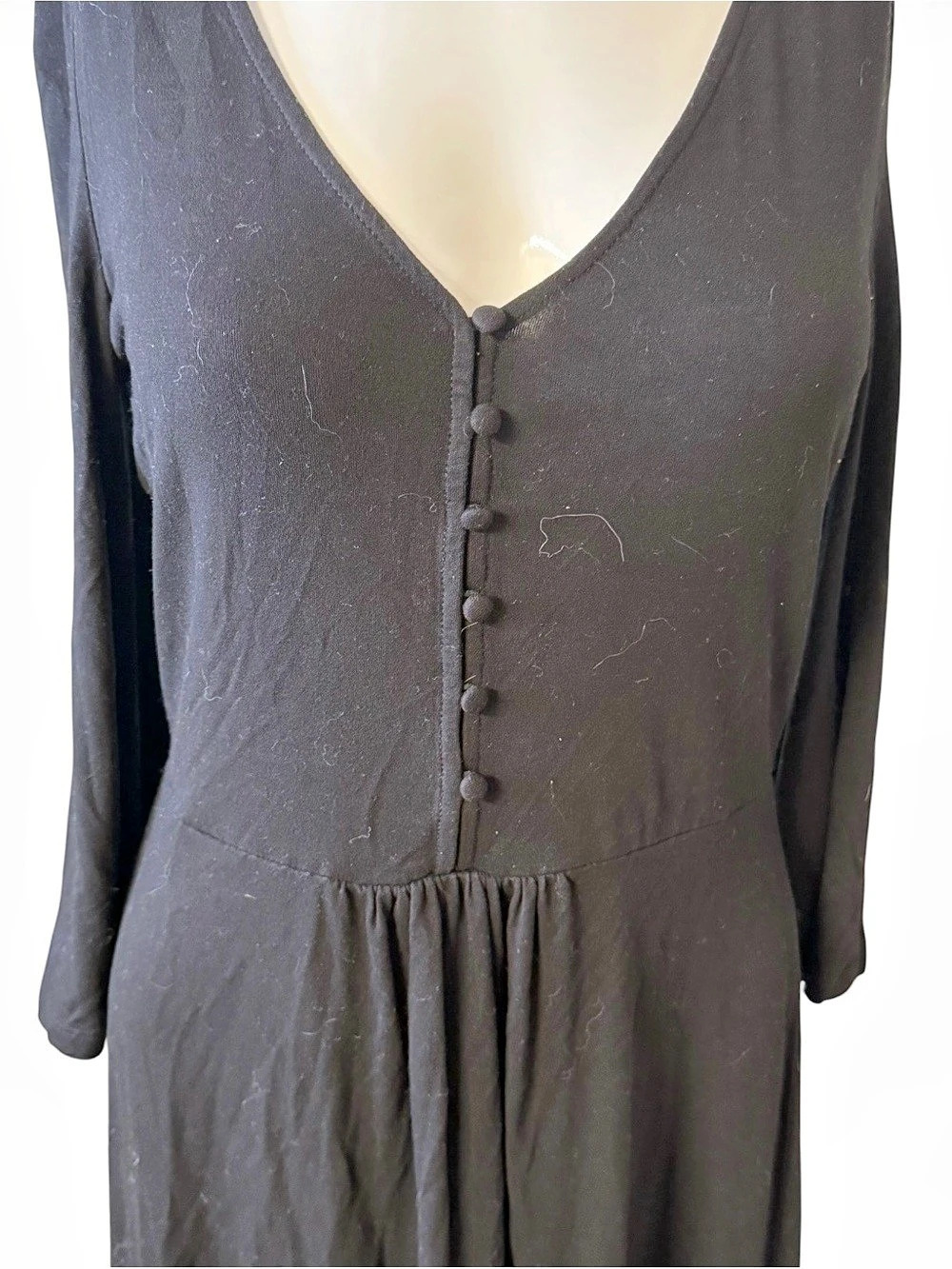 Black Long Sleeve Mini Dress Size 6 - Picture 3 of 8